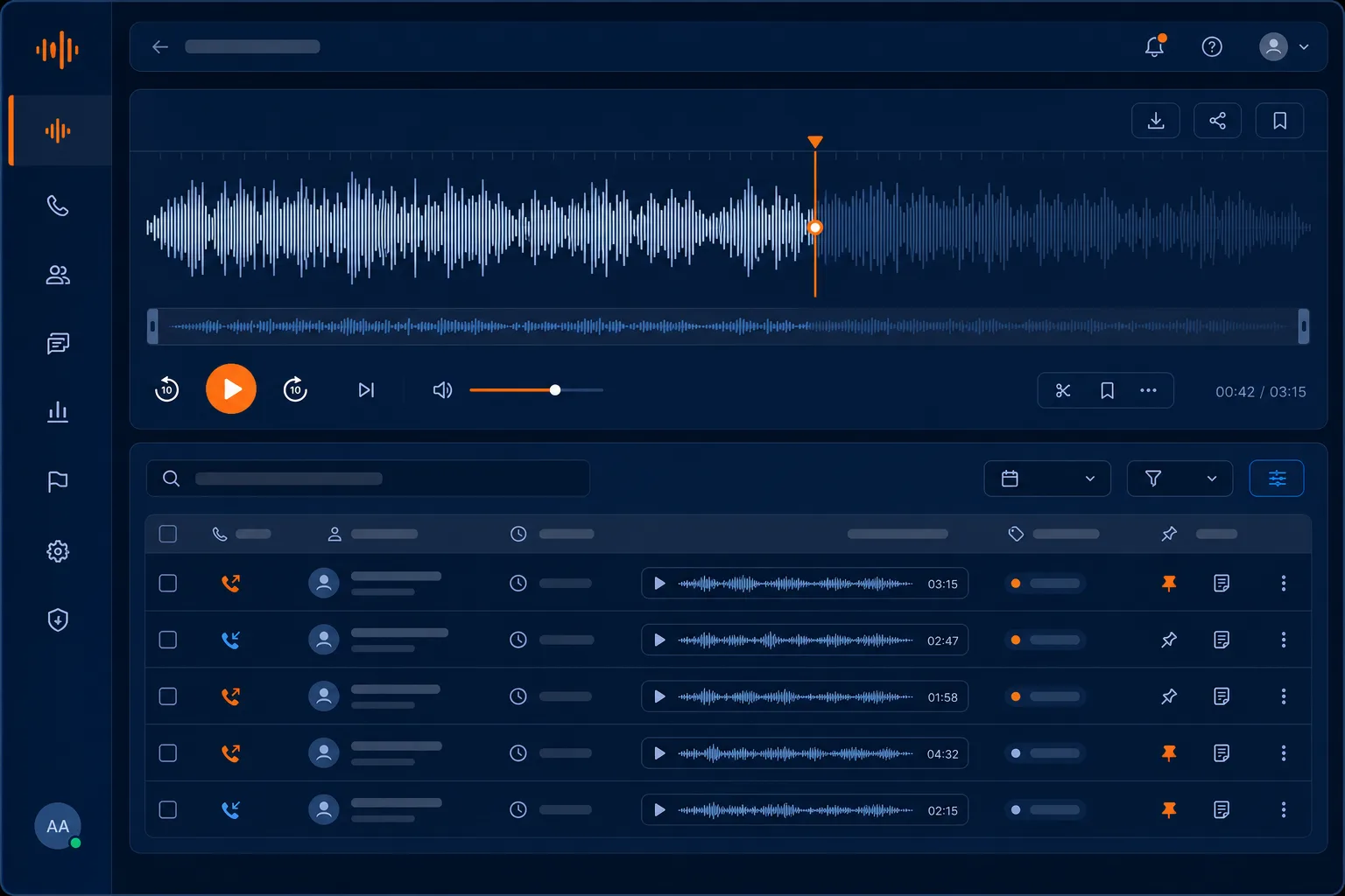 Archivo de grabaciones de CallRecorder